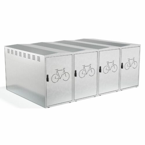 Fietskluis Basic 16 Protect fietsbox Basic verzinkt voor 4 fietsen – modulaire fietskluizen
